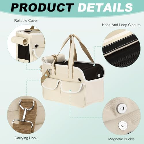 Cat Carrier for Pet White Dog Carrier Carrying Case Up to 16.5lbs - Image 3