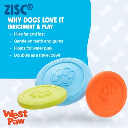 West Paw Zogoflex Zisc Dog Flying Disc, High Flying Aerodynamic Disc for Dogs Puppy – Lightweight, Floatable Disc for Fetch, Tug of War, Catch, Play – Doubles as Food/Water Bowl, Large 8.5", Tangerine - Image 4