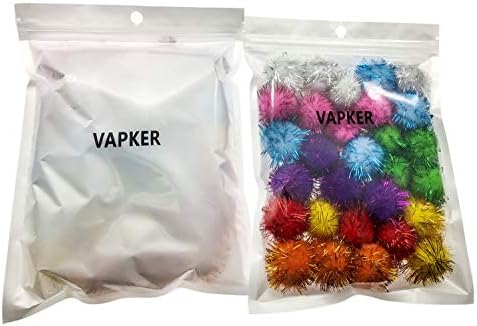 VAPKER 30 Piece Assorted Color Sparkle Balls Cat's Favorite Toy Tinsel Pom Poms Glitter - Image 4