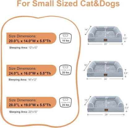 NANUYA Orthopedic Dog Bed for Medium Dogs, 28 x 19 Inch, Light Grey - Image 6