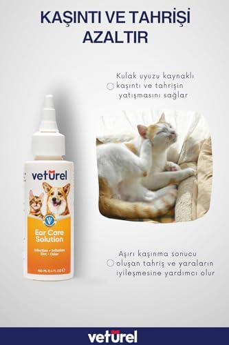 Veturel Gentle Dog Ear Care - Dog Ear Odor - Dog Ear Cleaner - Ear Wash for Dogs - Cat and Dog Ear Cleaning Solution - Soothes Itchy Ears - Removes Ear Wax - Cat Ear Care 3.4 oz - Image 5