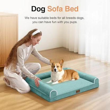 NANUYA Orthopedic Dog Bed for Medium Dogs, 30 x 20 Inch, Aqua Blue - Image 3
