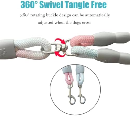 JiangYanus Double Dog Leash for Two Dogs Walking, No Tangle Dual Dog Leash - Image 4