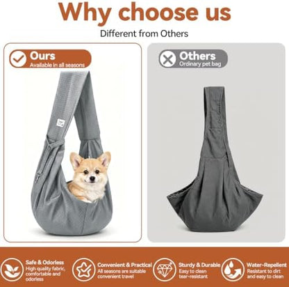 Dog Sling Carrier, Lightweight Breathable Puppy Carrier for Small Dogs&Cats - Image 4