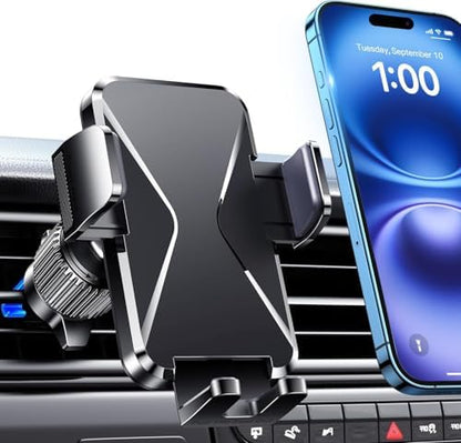 Qifutan Cell Phone Holder [Never Fall Upgrade Clip] Phone Holder Car Automobile Air Vent Hands Free for Car Fit Car Phone Holder Mount for All for iPhone Android Smartphone by Qifutan