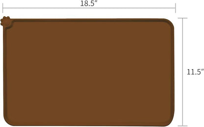 AUDWUD Silicone Waterproof Pet Feeding Mats,Anti Slip Bowl Pad,Dog Mat for Food and Water