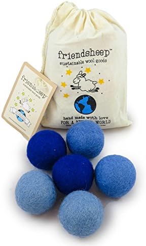 Friendsheep Eco Wool Pet Toy Ball - Cat, Ferret, Small Dog - Fair Trade, Handmade in Nepal, Eco-Friendly - 100% Wool, 6-Pack (Balls x6, True Blue) by Friendsheep