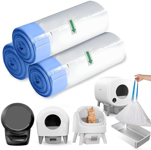 60 Counts Automatic Litter Box Bags, Litter Box Robot 4/5 Waste Bags by Unknown