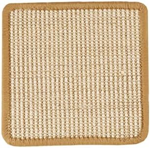 SHENGOCASE 4-Pack 10" x 10" Sisal Cat Scratching Mat Pad with Hook & Loop Tapes for Wall Couch, Window Perch, Cat Wall Furniture Shelves - Image 2