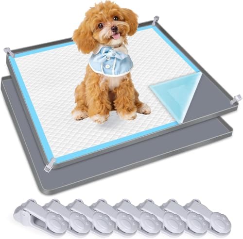 Dog Pee Pad Holder, 24" x 24" Silicone Dog Potty Tray, Puppy Pad Holder, 2P by phepetroll