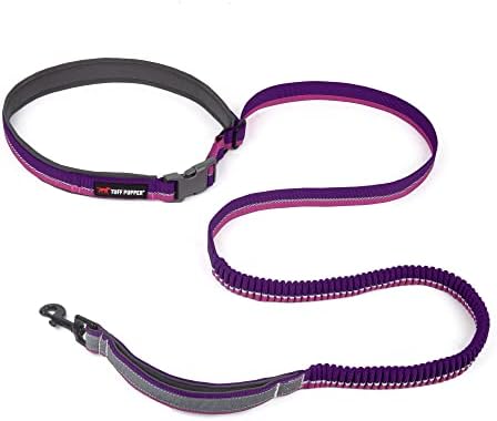 Tuff Pupper Hands Free Bungee Dog Leash | Lightweight for Running Jogging Walking | Adjustable Padded Waist Belt (24-50 inch) | Bungee Stretch 3 to 6 Feet | Strong Ballistic Nylon w/Reflective Strips - Image 5