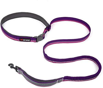 Tuff Pupper Hands Free Bungee Dog Leash | Lightweight for Running Jogging Walking | Adjustable Padded Waist Belt (24-50 inch) | Bungee Stretch 3 to 6 Feet | Strong Ballistic Nylon w/Reflective Strips - Image 5
