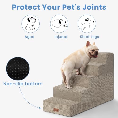 Aodisman Dog Stairs for High Beds 22.6" H, 5-Step Pet Steps for Small Dogs - Image 5