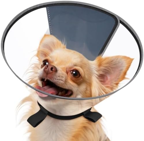 Clear Dog Cone for Small Dogs Chihuahua, E-Collar After Surgery by Didopet