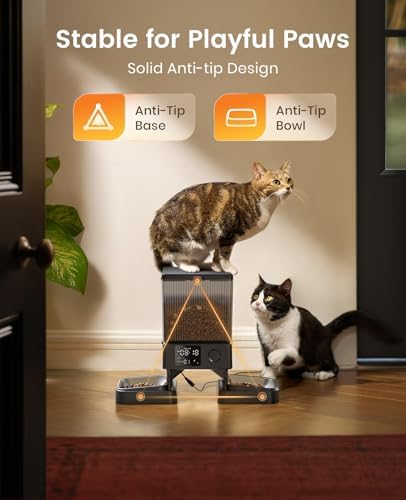 oneisall Automatic Cat Feeder for 2 Cats Pets, Timed Cat Food Dispenser - Image 5