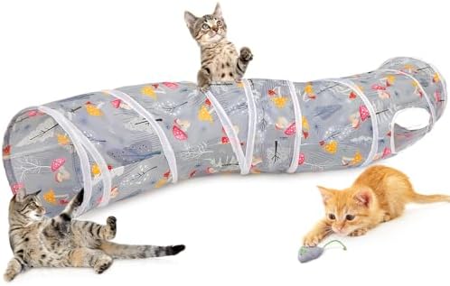 Glittme S-Shape Cat Tunnel, Foldable Cat Tunnels for Indoor Cats by Glittme
