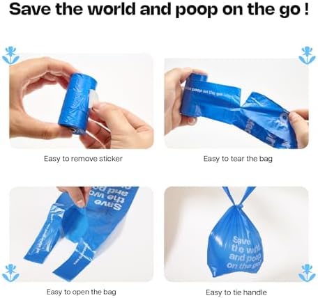Deo Doo Dog Poop Bags with Handles & Holder, 9 Rolls 108 Count, Iris Scent - Image 4