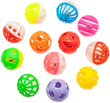 Fashion's Talk 12PCS Value Pack Plastic Ball Cat Toys Lattice Balls with Bell Jingle Kitten Toy,Gift Box 1.5" 6 Styles (Pack of 3) - Image 6