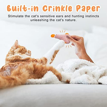 Andiker Cat Catnip Toys, 3Pcs Cat Interactive Toys for Indoor Cats, Soft Plush Kitten Kitten Toys with Crinkle Paper for Relieve Stress, Reduce Boredom, Teething (Duck) - Image 3