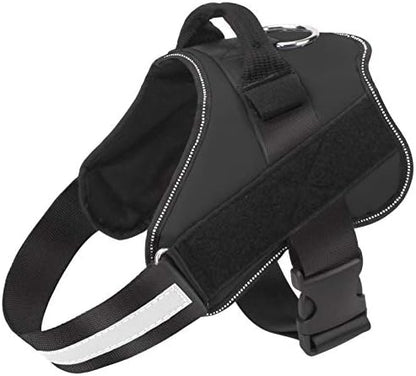Dog Harness, No-Pull Reflective Dog Vest, Breathable Adjustable Pet Harness with Handle for Outdoor Walking - No More Pulling, Tugging or Choking (Black, M) by Bolux