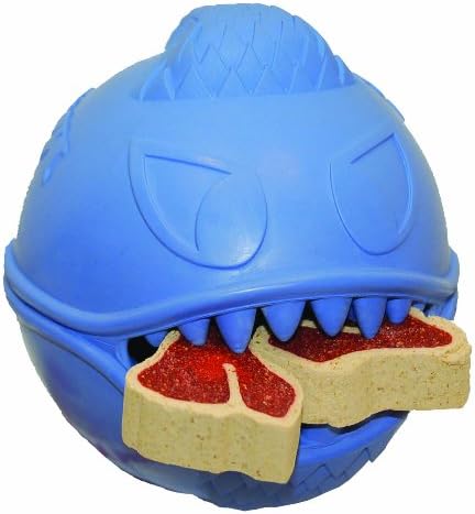 Jolly Pets Monster Ball Bouncing Treat Dog Toy, 3.5 in, Blue by JollyPets