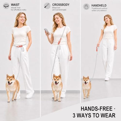 Hands-Free Dog Leash, 4.3-7.5 FT Waterproof Lead, Orange&Gray - Image 4
