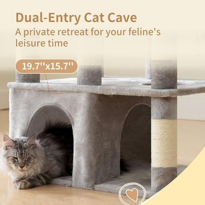 Heybly Cat Tree, 71-Inch Tall Cat Tower for Large Maine Coon Cats HCT037W - Image 4