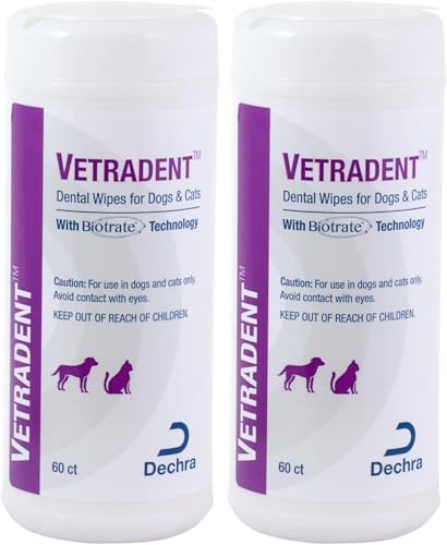 Vetradent Dental Wipes,60 ct,(Pack of 2) by VETRADENT