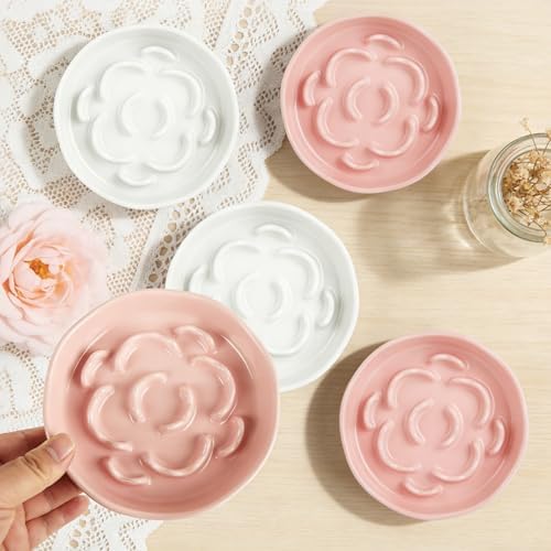 Small Slow Feeder Cat Bowls 4PCS Anti-Choking Puzzle Slow Feeding Dog Bowls with Non-Slip Base, Interactive Slow Feeder for Small Breeds, Bloat Prevention Maze Dish, 1 Cup Capacity - Image 3