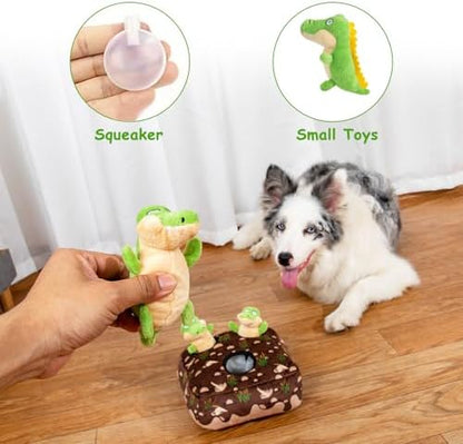 Hollypet Squeaky Hide and Seek Dog Toys for Small and Medium, Crocodile - Image 3