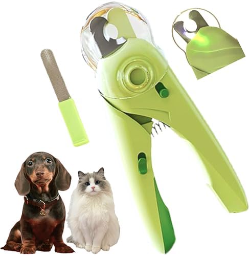 3 in 1 Dog & Cat Pets Nail Clippers and Trimmers-with Safety Guard to Avoid Overcutting. LED Dog Nail Clipper with Light, Illuminates Nails or Bloodline for Safe and Easy Trimmers,for Cats & Dogs by Unknown