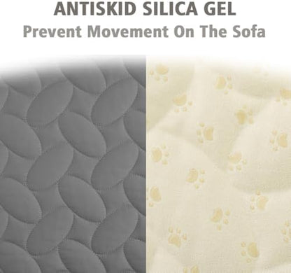 Ameritex Pet Bed Cover Dog Bed Blanket for Sofa and Furniture Waterproof New Pattern Design (68x82 Inch, Light Grey) - Image 4
