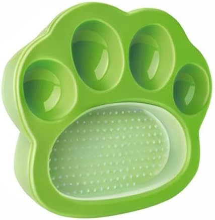 PetDreamHouse PAW 2-in-1 Mini Slow Feeder Dish & Lick Pad for Small Dogs & Cats, Paw-Shaped Slow Feeding Dish with an Interchangeable PAW Lick Pad.