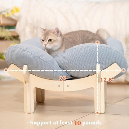 CHEERHOME PETS Elevated Cat Bed for Indoor Cats Couch Sofa Flower - Image 4