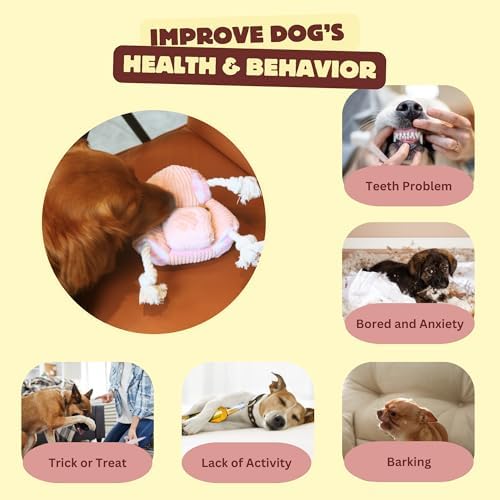 Squeaky Dog Toys, Durable Tug of War Chew Toys for Small, Medium and Large Dogs, Interactive Puppy Toy for Teeth Cleaning, Birthday Gift - Couch - Image 6