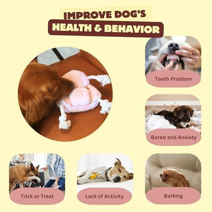 Squeaky Dog Toys, Durable Tug of War Chew Toys for Small, Medium and Large Dogs, Interactive Puppy Toy for Teeth Cleaning, Birthday Gift - Couch - Image 6
