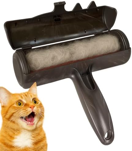 Pet Hair Remover Roller - Lint Roller for Pet Hair - Self-Cleaning Dog & Cat Hair Remover - Clean Furniture, Carpets, Bedding, Clothing and More. Grey by NadoCare