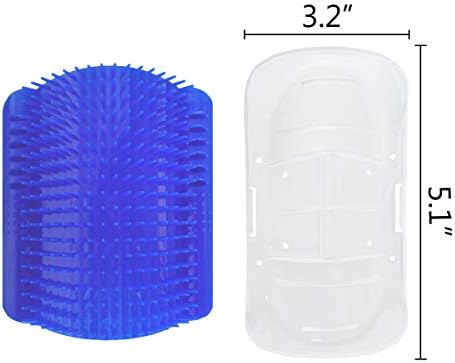 2 Pack Self Grooming Wall Brush for Cats and Dogs - Cat Groomer with Catnip, Massage Comb Tool for Long & Short Fur Pets (Blue) - Image 6