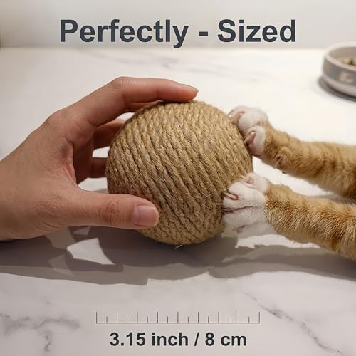 Merlin's Elf Cat Toy Balls for Indoor Cats and Kittens, Natural Sisal, Wool Felt, Rattan and Cotton Balls for Chasing and Interactive Play, 4 Pack - Image 2
