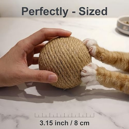 Merlin's Elf Cat Toy Balls for Indoor Cats and Kittens, Natural Sisal, Wool Felt, Rattan and Cotton Balls for Chasing and Interactive Play, 4 Pack - Image 2