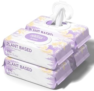 IMMHABI 400 Count Hypoallergenic Dog Wipes, Lavender Plant-Based Pet Wipes by IMMHABI
