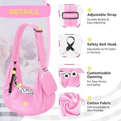 Lukovee Pet Sling, Puppy Small Pet Cat Carrier with Safety Hook - Image 2