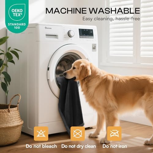 Luciphia Waterproof Bed Blanket Washable,Soft Sherpa Fleece Puppy Reversible Throw Blankets for Small Dog Cat, Furniture Cover Protector Couch Bed from Liquid Pee and Pet Fur, Black, 40" x 28" - Image 4