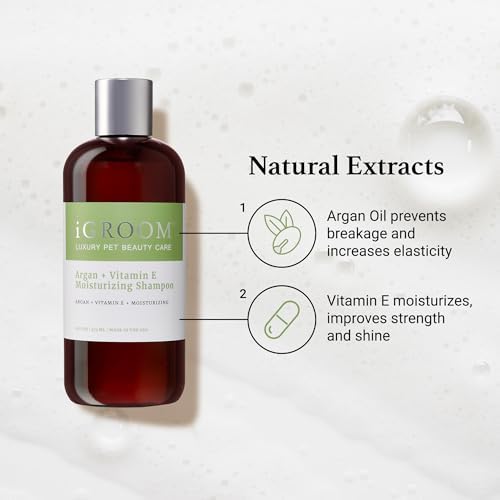 iGroom Argan+Vitamin E Dog Shampoo, Groom Like a Professional, Enhanced Cleaning Power, Reccommended pH Balance, Made in USA, 16 oz - Image 5