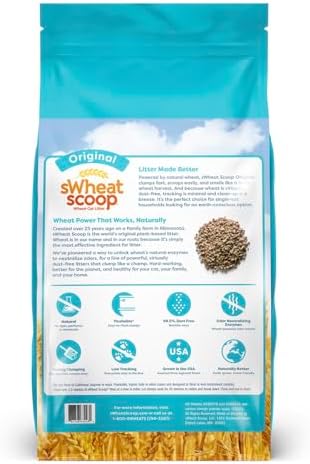 sWheat Scoop Natural Wheat Cat Litter, Original, Fast Clumping with Odor Neutralizing Enzymes, 28 Pound Bag - Image 2