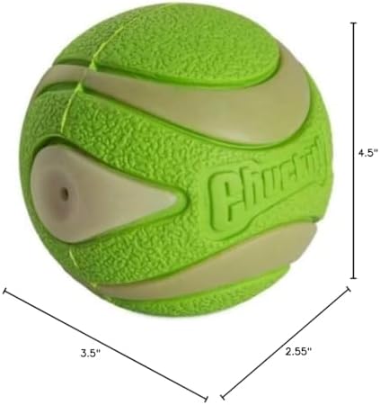 Chuckit! Max Glow Ultra Squeaker Ball, Medium, 1 Pack - Image 2