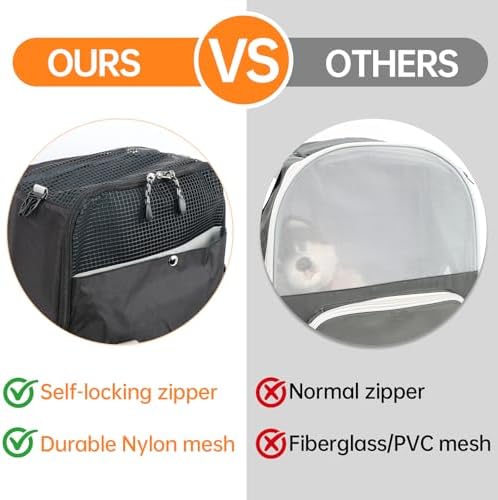 Cat Dog Backpack Carrier for Hiking Travel Portable Water-Repellent Pet Daypack for Dog Cat Below 7kg/15.5lbs -Black - Image 4
