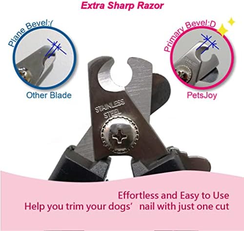 PetsJoy Pet Nail Trimmers Dog Clippers, Size: L, Suitable for Medium and Large Dog, Toenail Trimmer with Razor Sharp Stainless Steel Blades and Anti-Slip Handle - Image 5