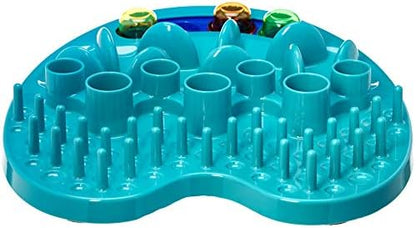 Amazon Basics Pet Activity Center and Feeder, 13.4 X 2.4 X 14.7 Inches, Blue by AmazonBasics