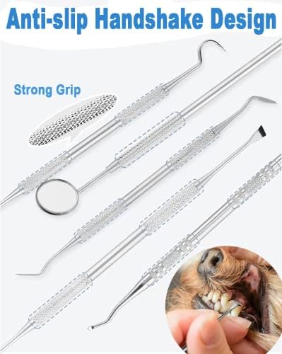 Teeth Cleaning Kit Dog Plaque Tartar Remover Tools Pet Dental Tooth Scaler and Scraper Silicone Finger Toothbrush for Puppy Cats Tooth Pick Stone Remover Dogs Oral Care Hygiene Cleaning Tools (12Pcs) - Image 5